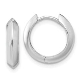 10K White Gold Knife Edge Huggies
